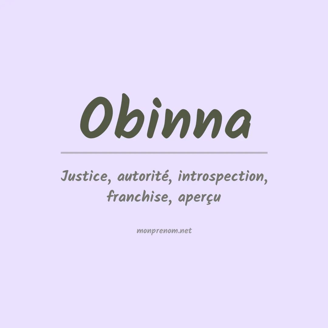 Signification du prénom Obinna