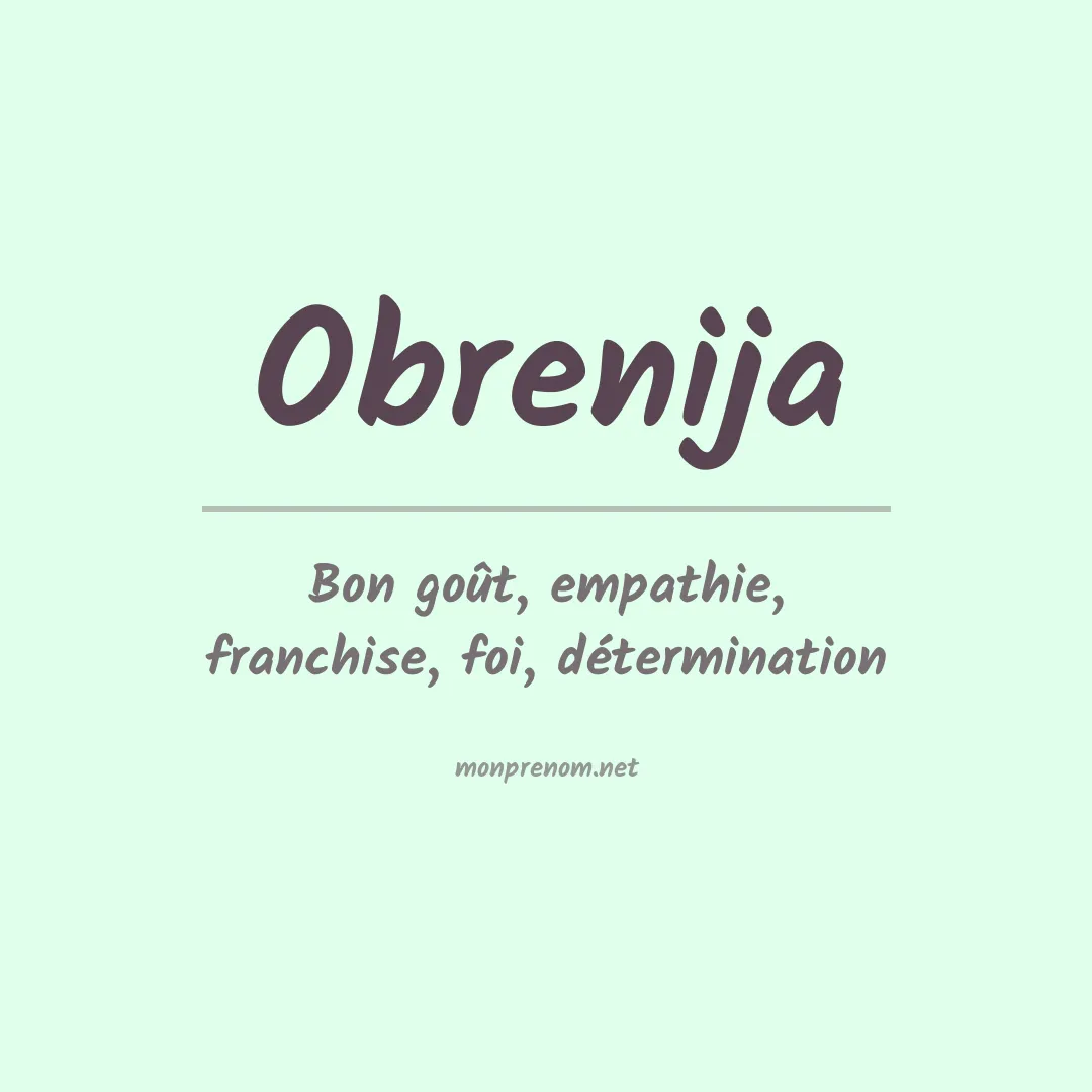 Prénom Obrenija