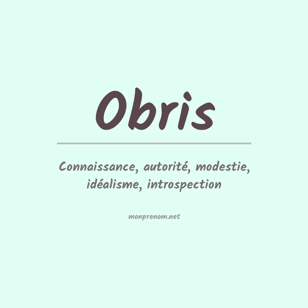 Signification du prénom Obris