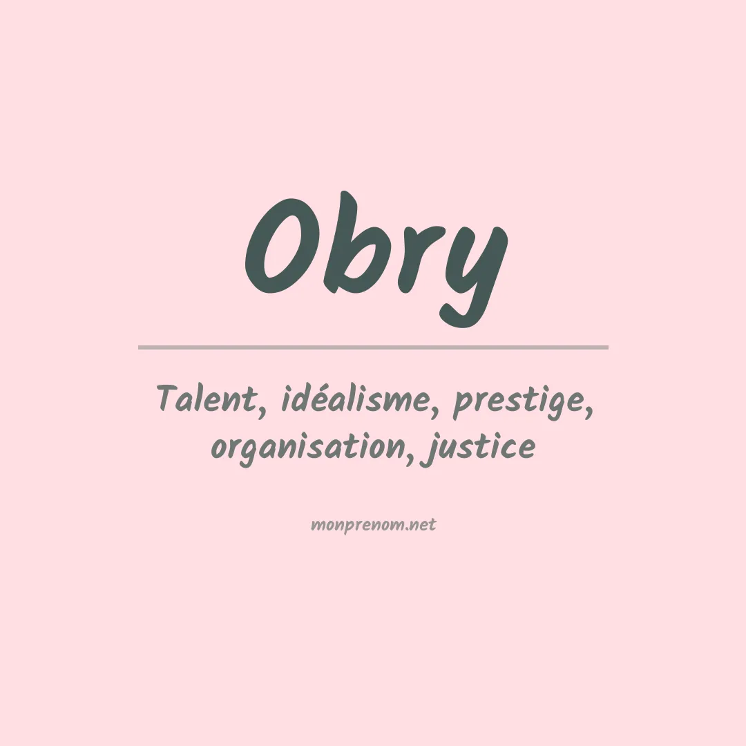 Signification du prénom Obry