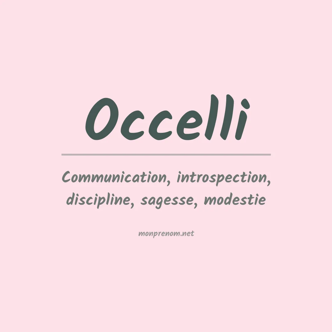 Signification du prénom Occelli