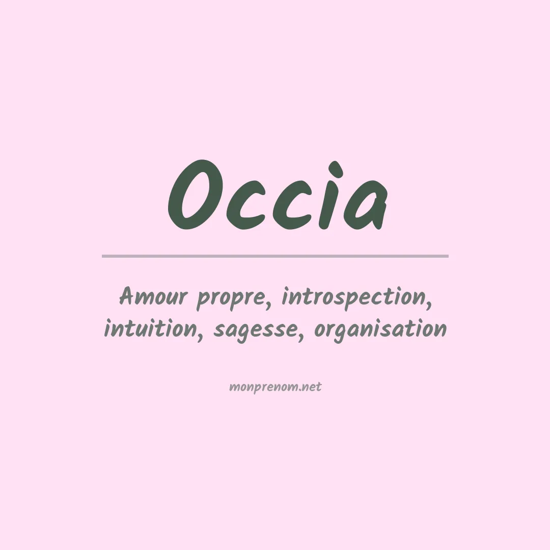 Signification du prénom Occia