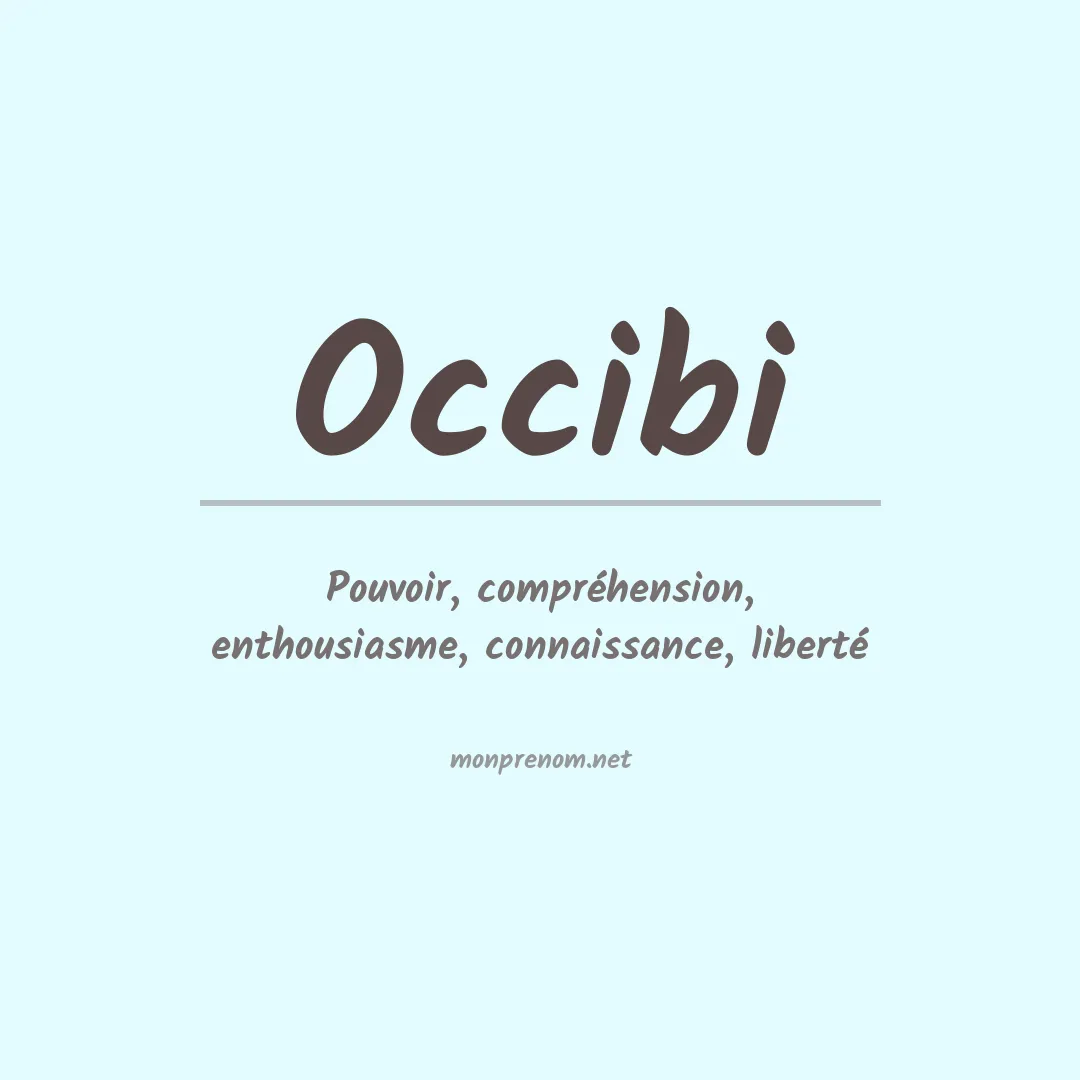 Signification du prénom Occibi