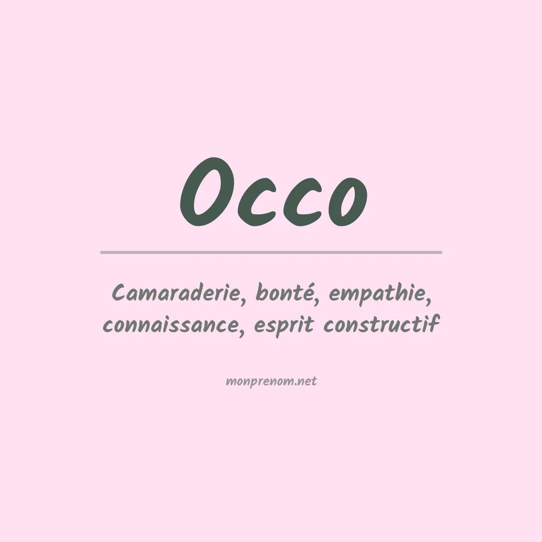 Signification du prénom Occo