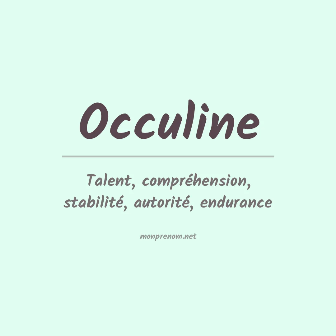 Signification du prénom Occuline