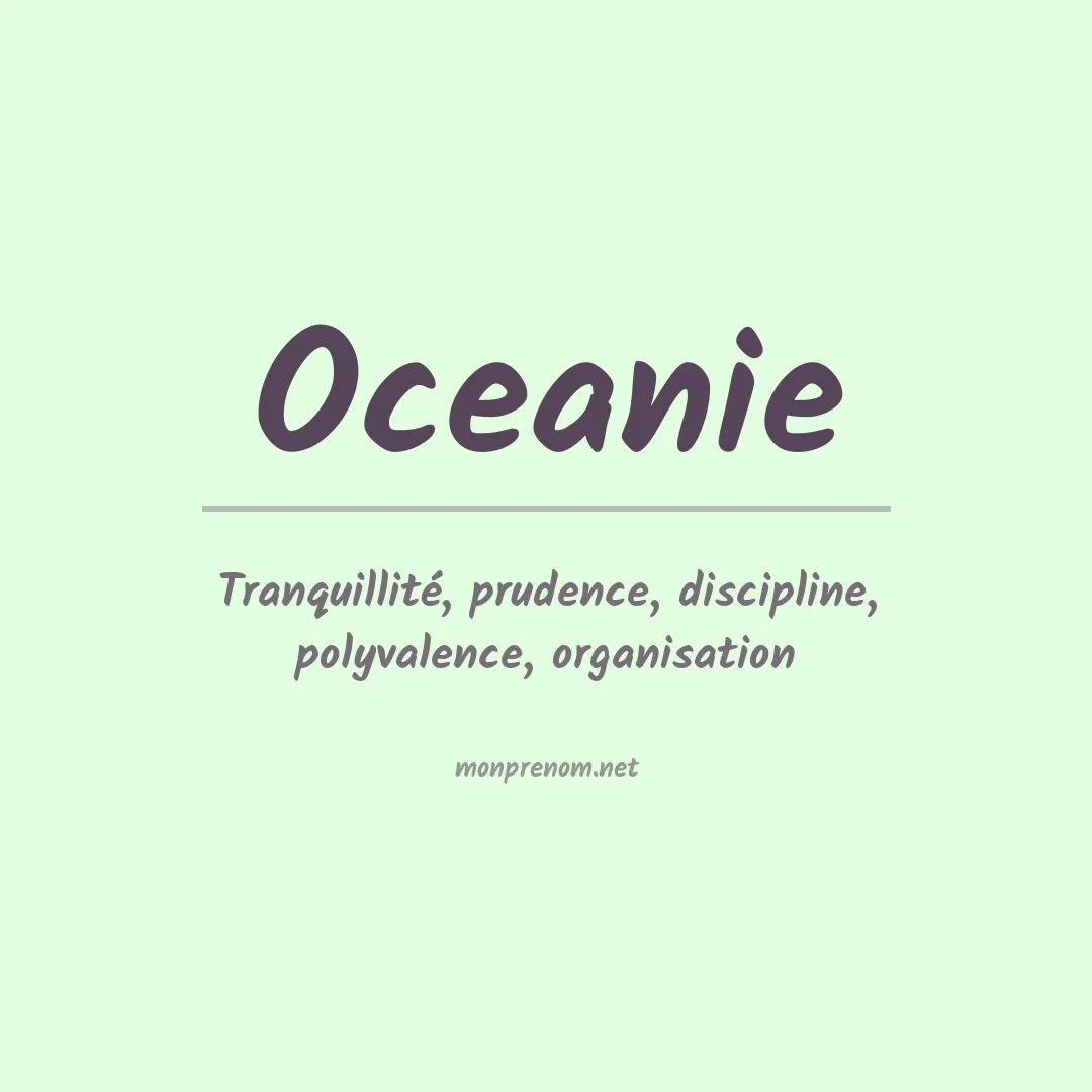 Signification du prénom Oceanie