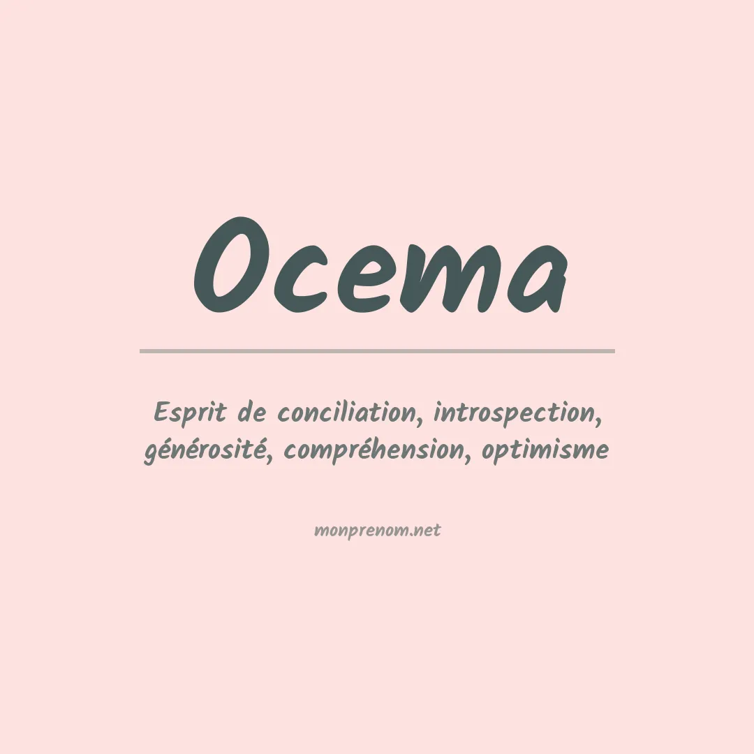 Signification du prénom Ocema