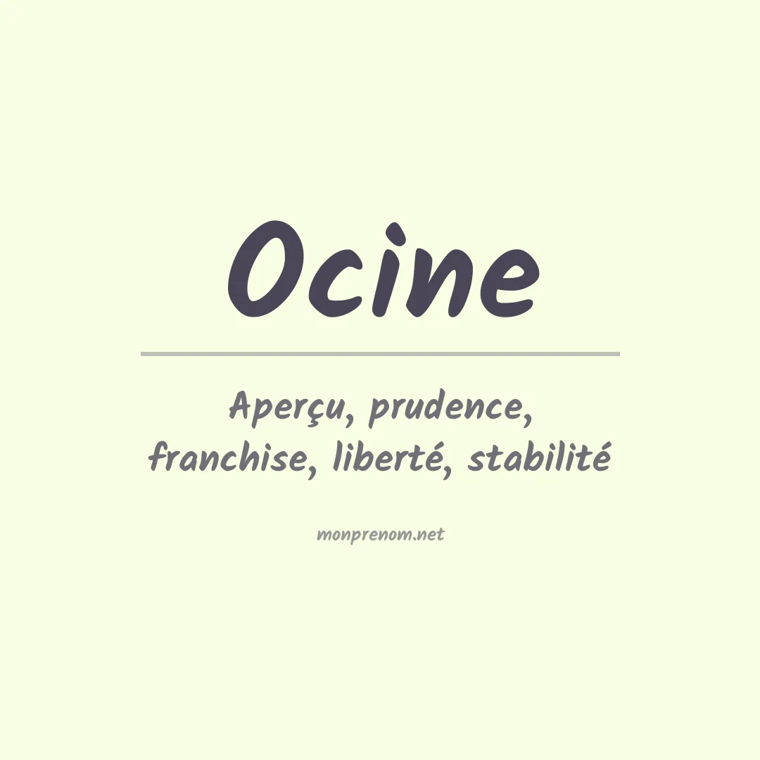 Signification du prénom Ocine