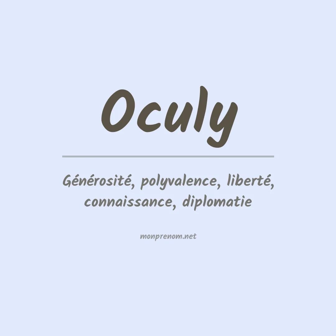 Signification du prénom Oculy