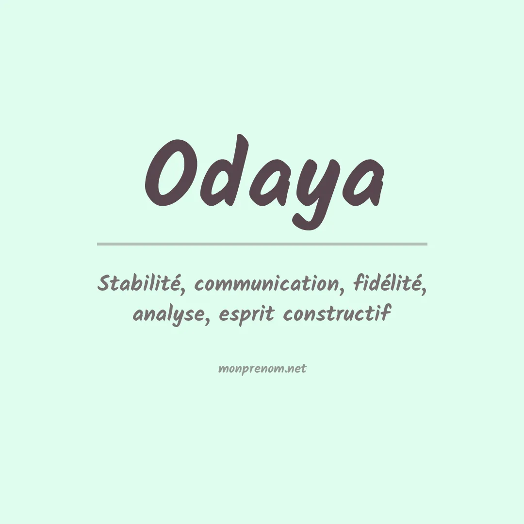 Signification du prénom Odaya