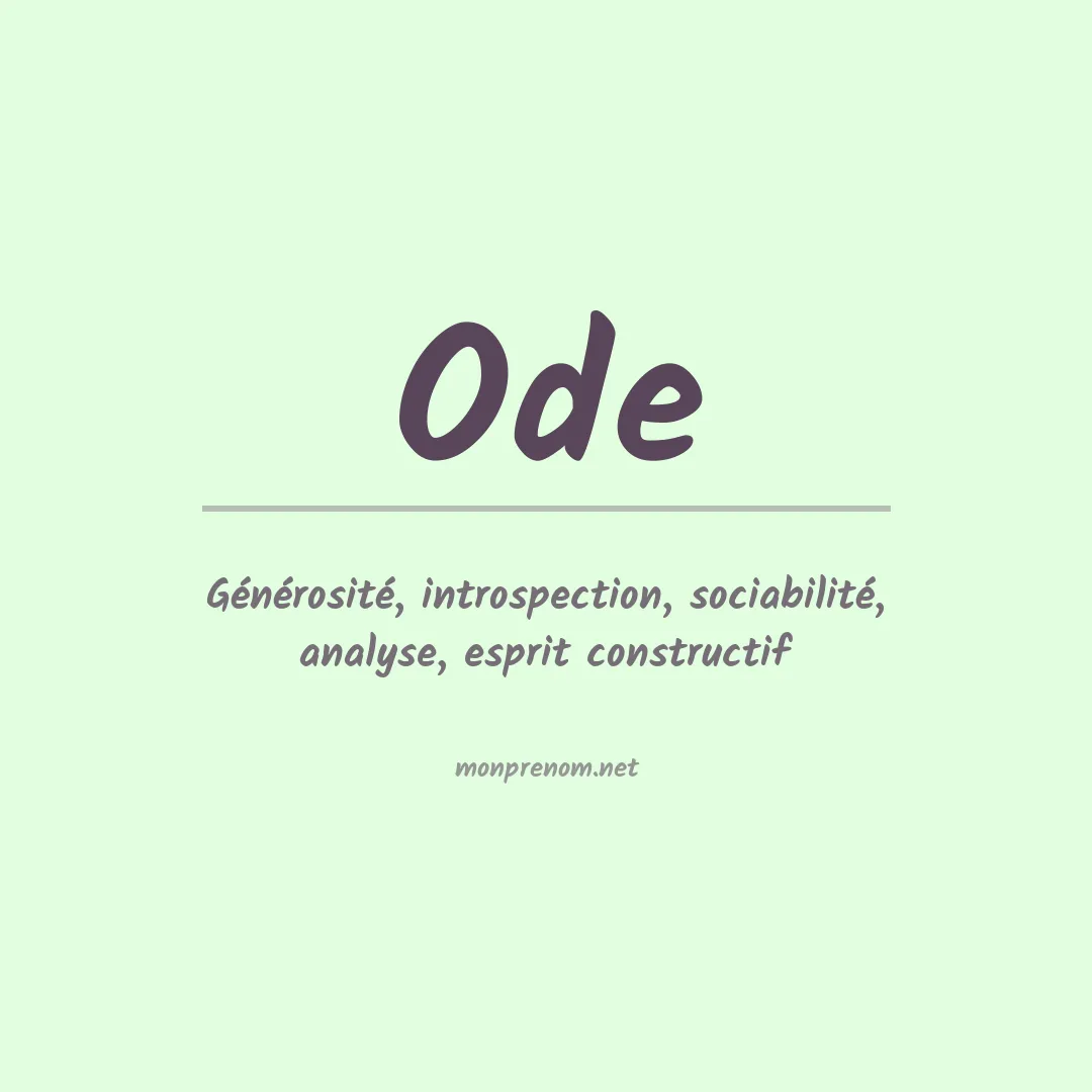 Prénom Ode