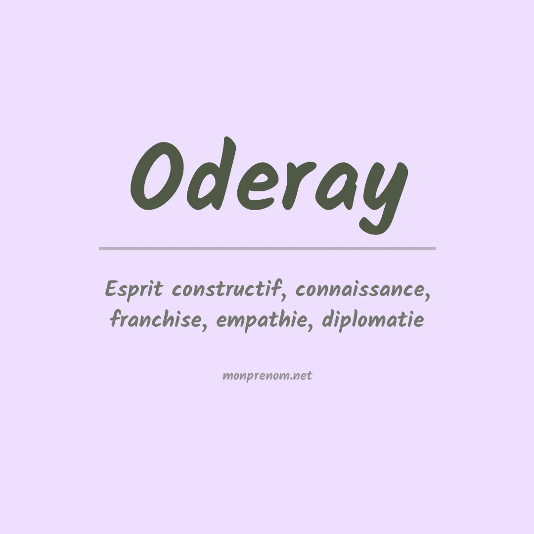 Signification du prénom Oderay