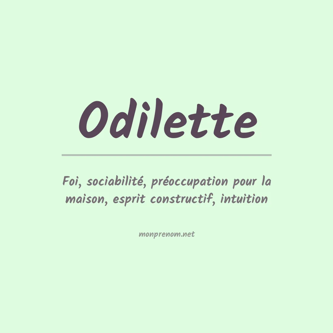 Signification du prénom Odilette