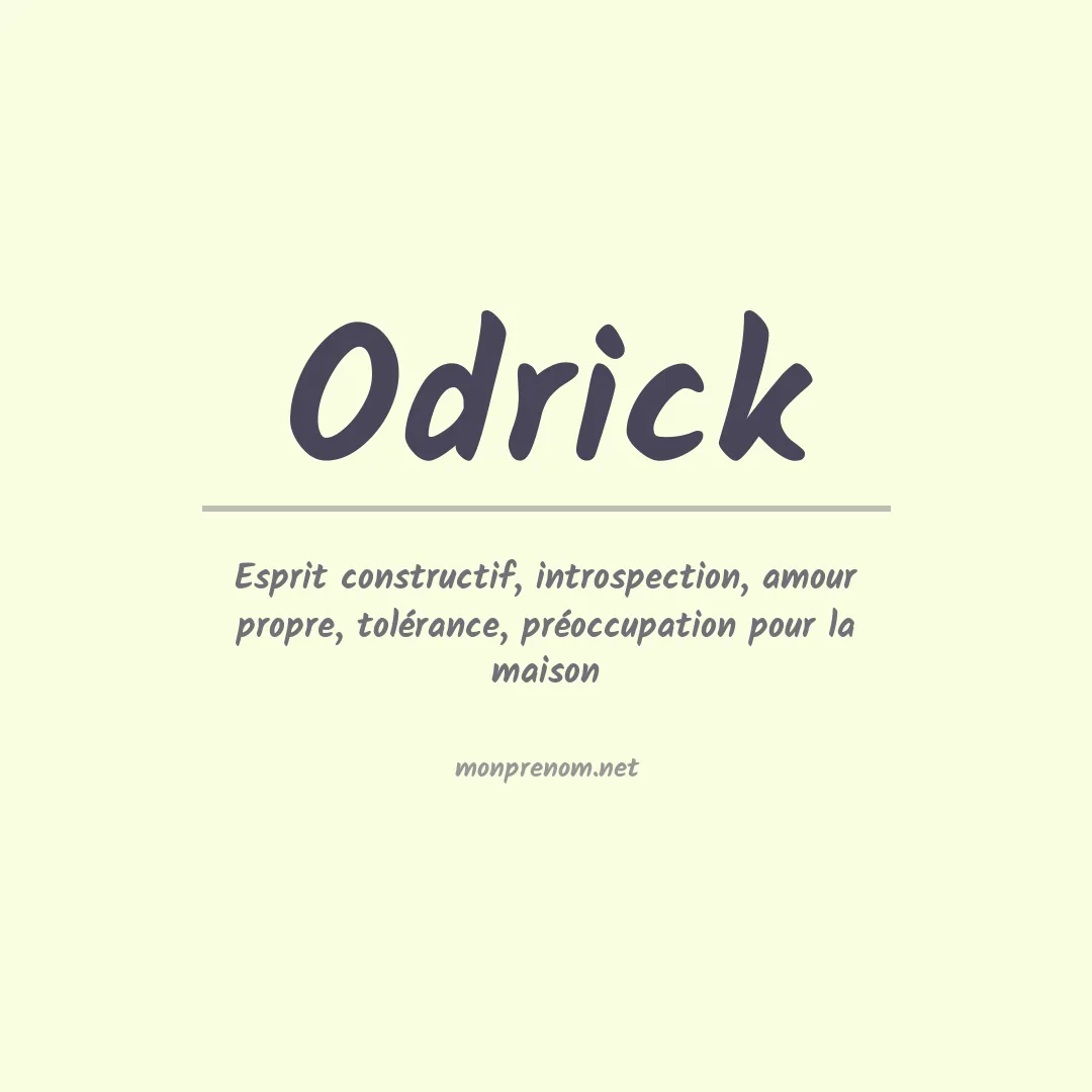 Signification du prénom Odrick