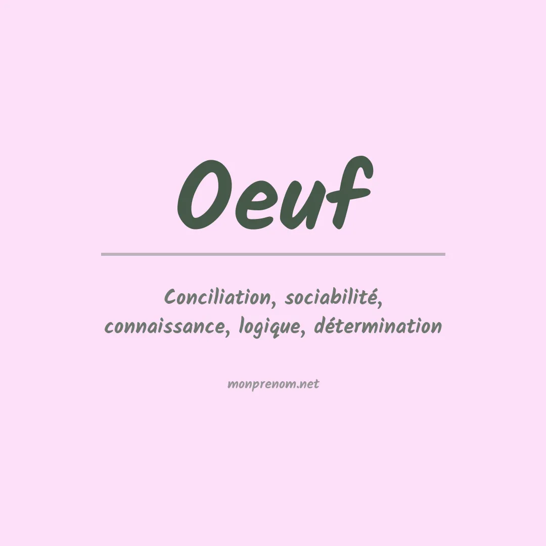 Signification du prénom Oeuf