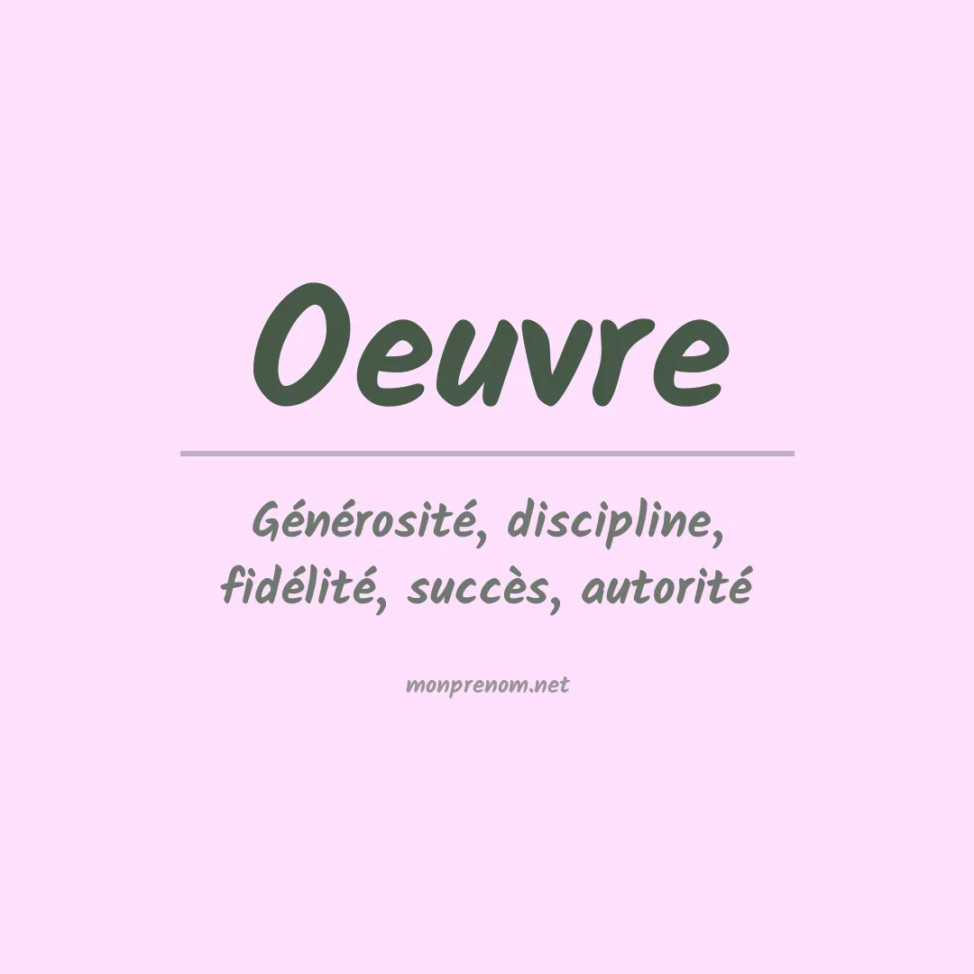 Signification du prénom Oeuvre