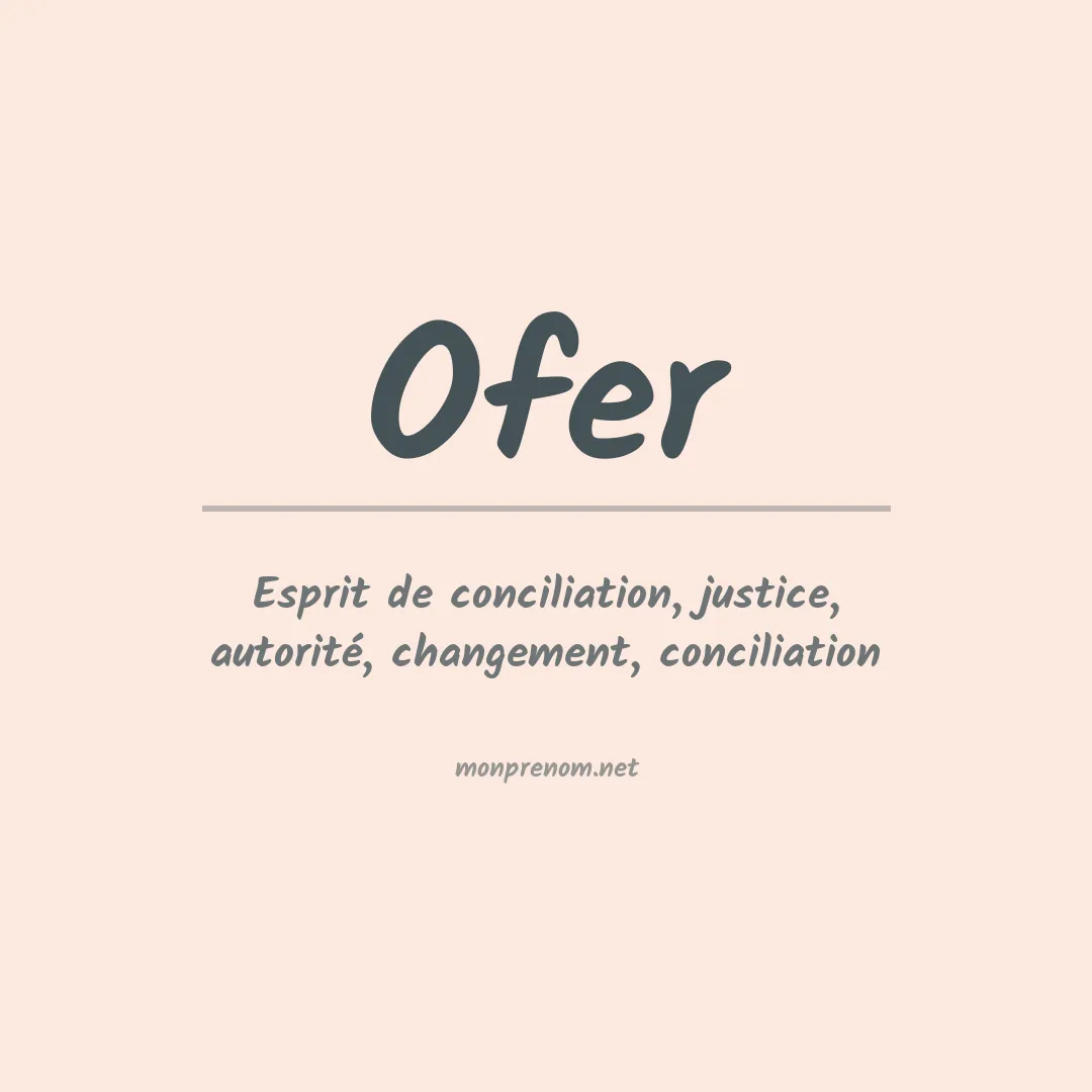 Signification du prénom Ofer