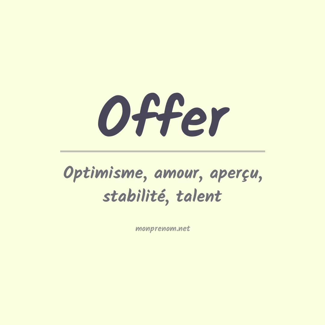 Prénom Offer