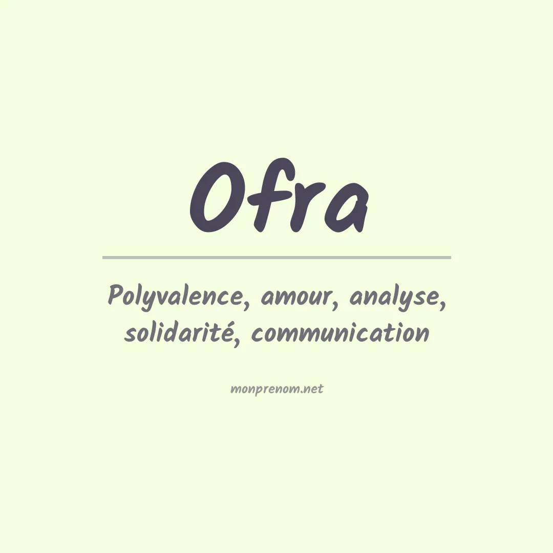Signification du prénom Ofra