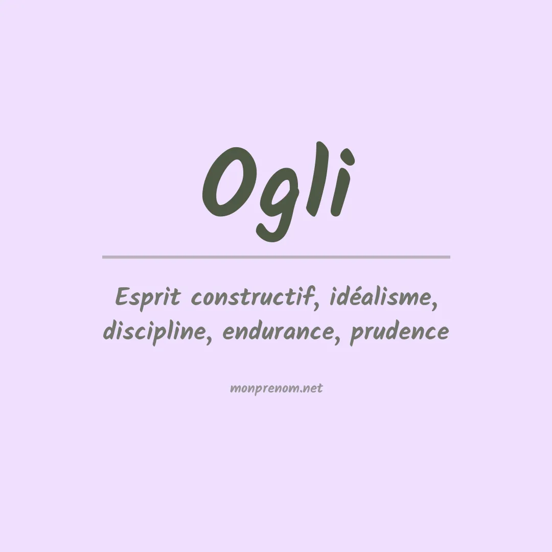 Signification du prénom Ogli