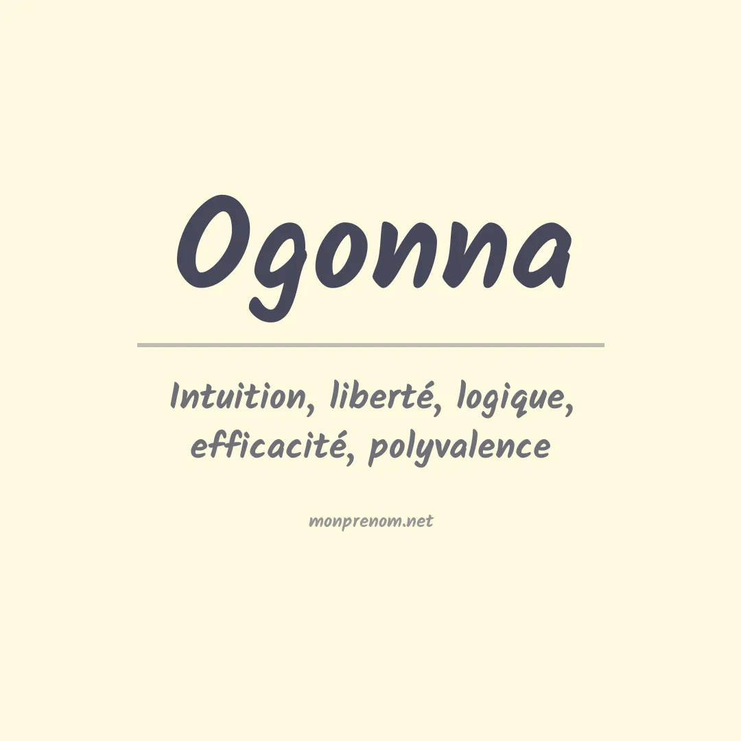 Signification du prénom Ogonna