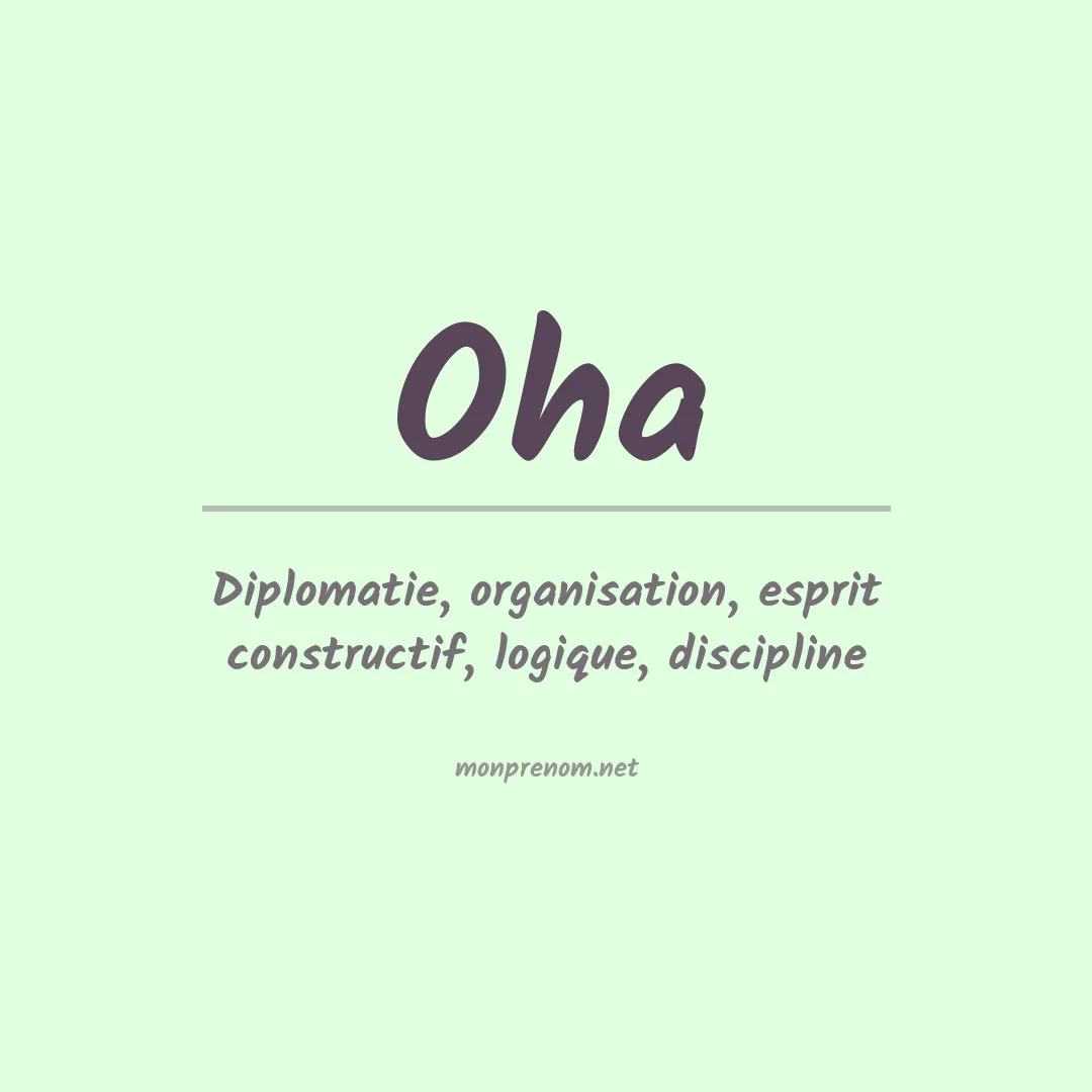 Signification du prénom Oha