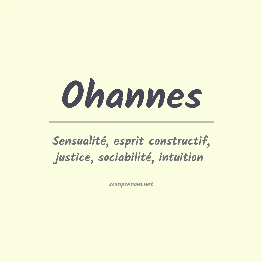 Signification du prénom Ohannes