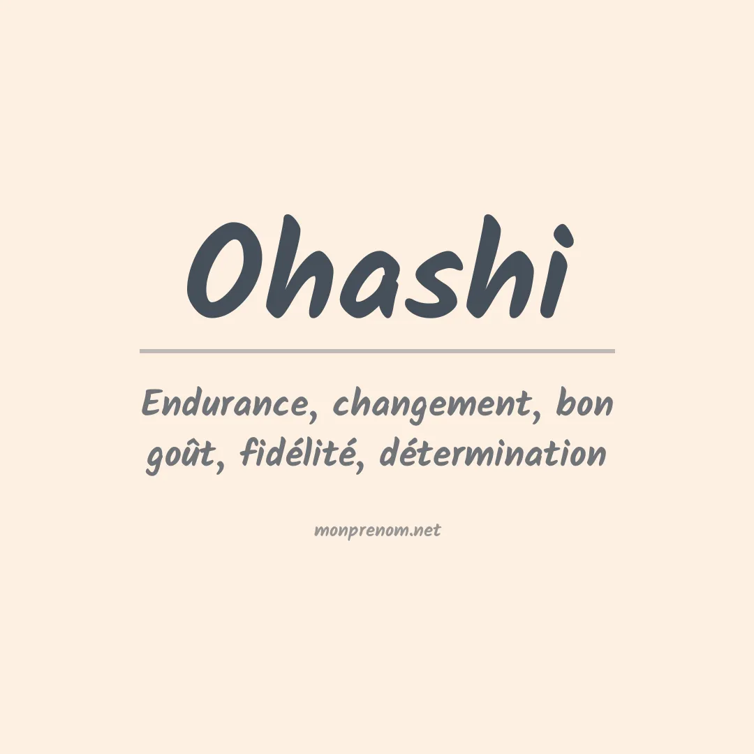 Prénom Ohashi