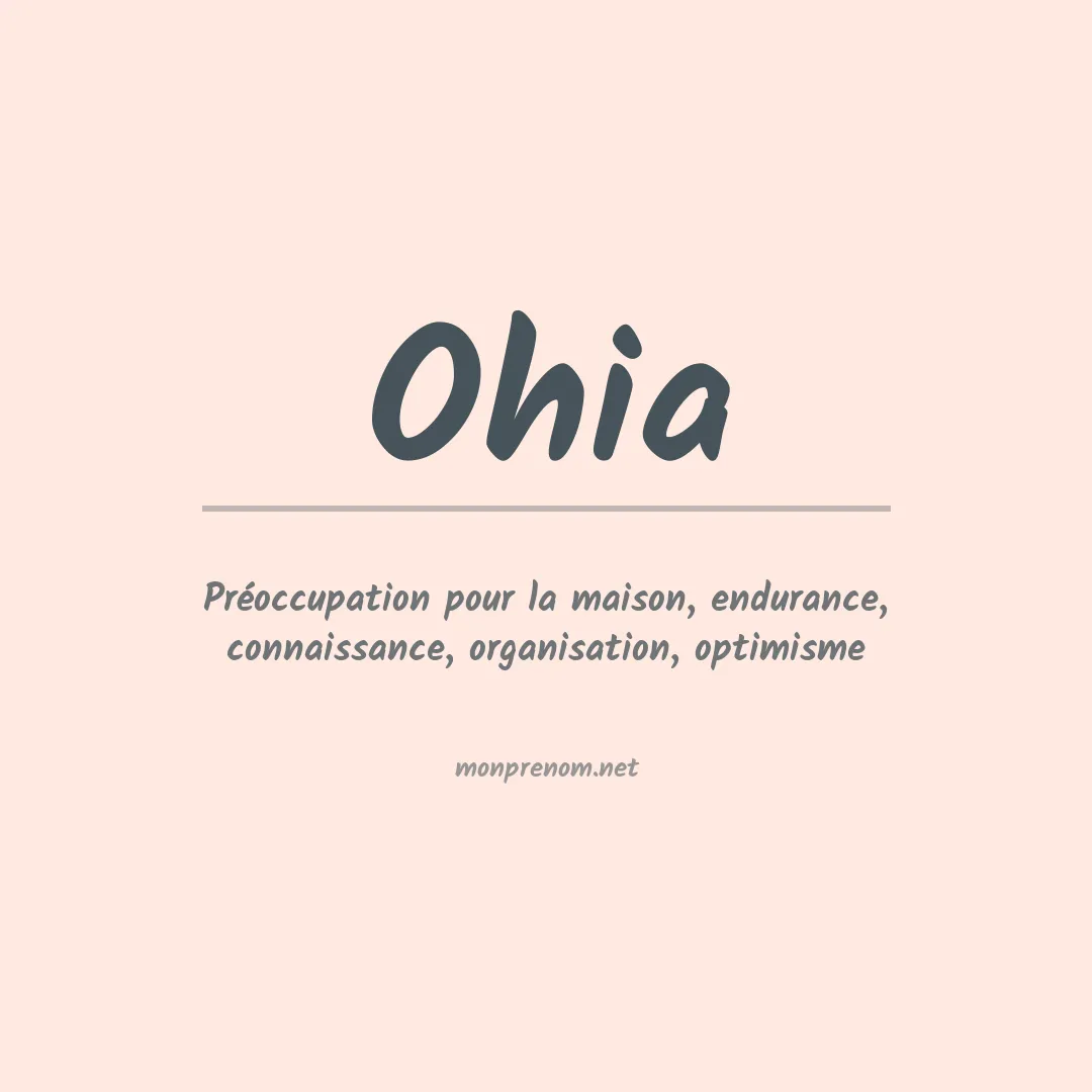 Signification du prénom Ohia