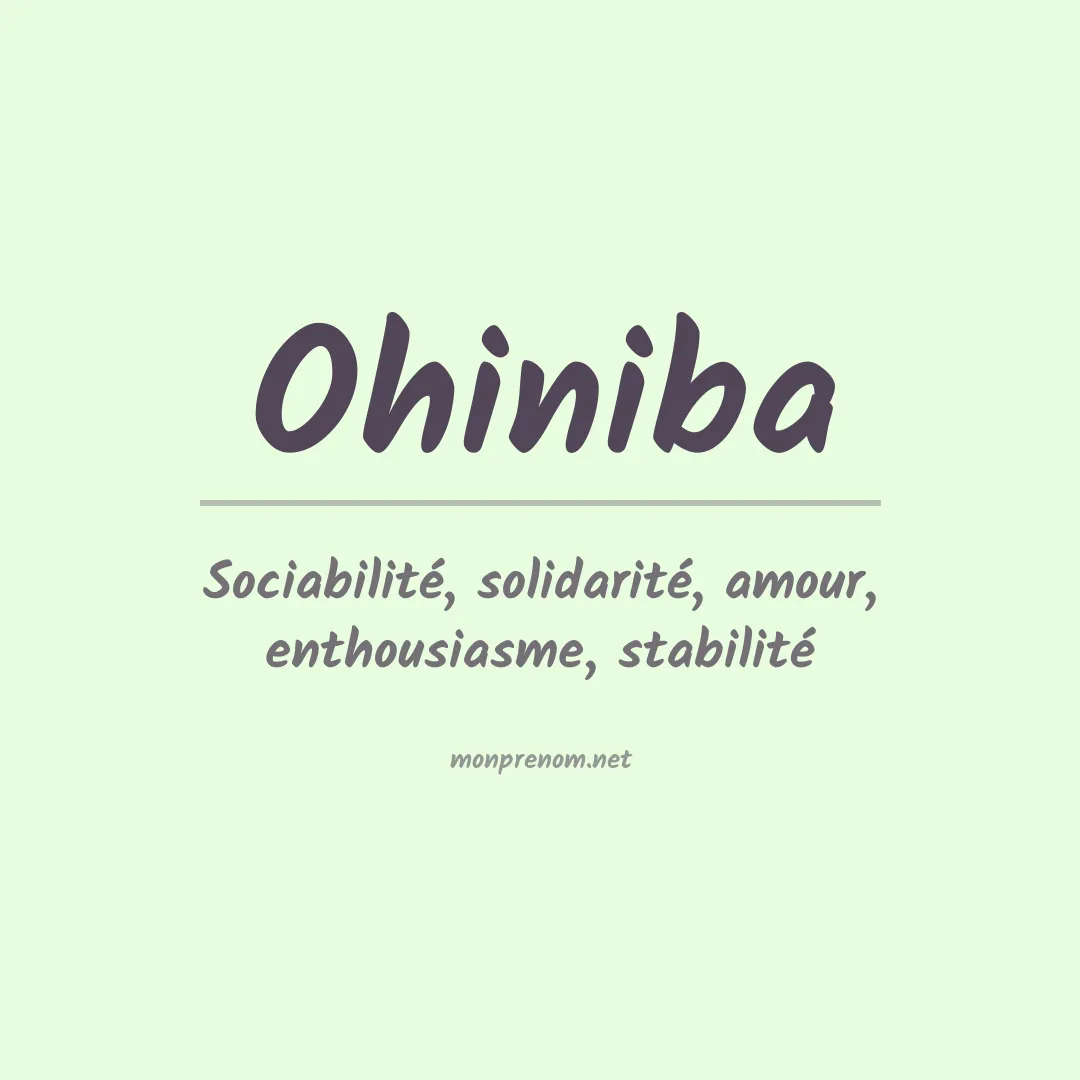 Signification du prénom Ohiniba