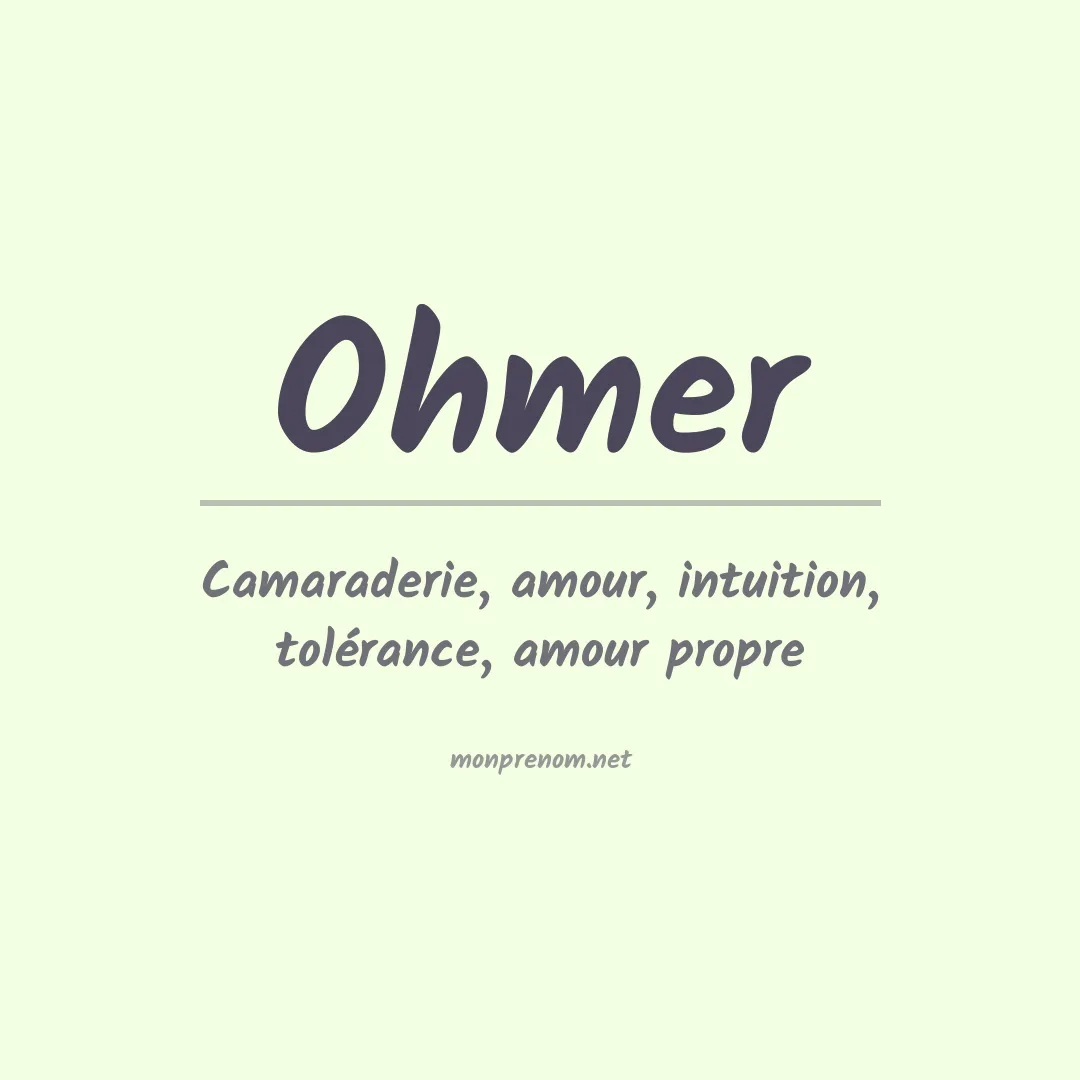 Prénom Ohmer