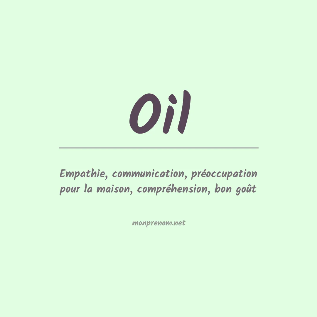 Signification du prénom Oil