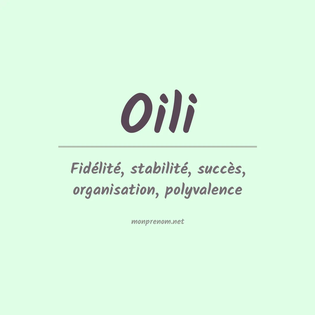 Signification du prénom Oili
