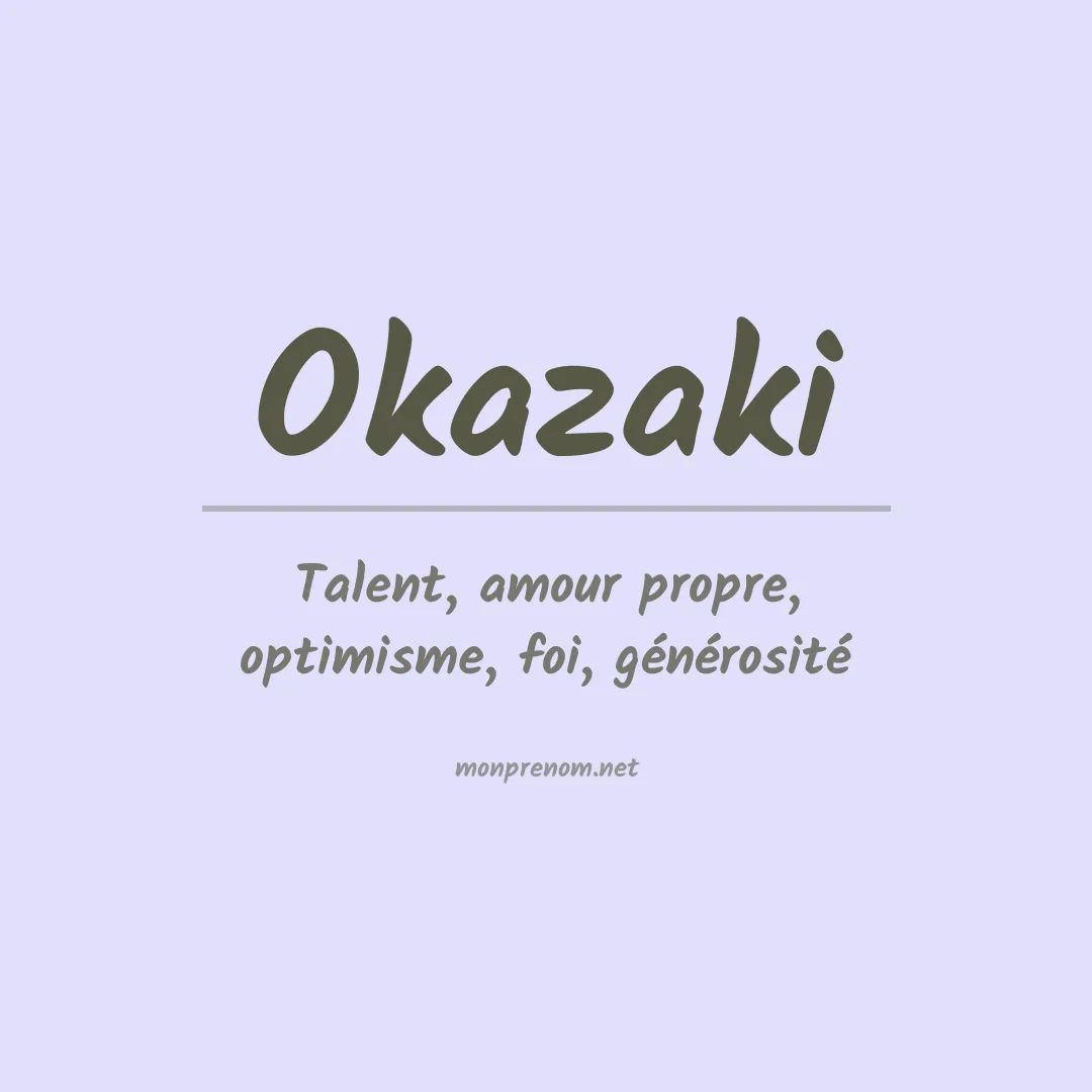 Prénom Okazaki