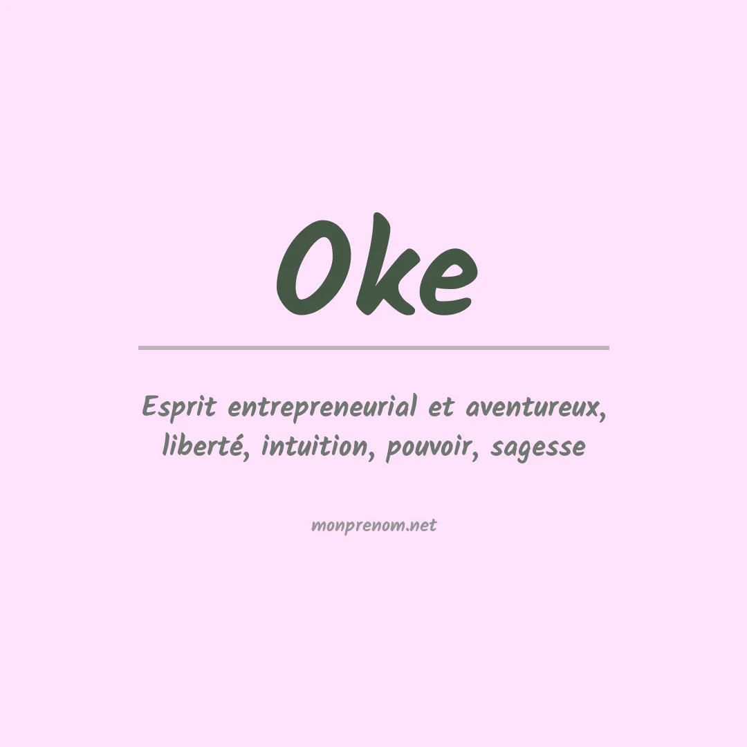 Prénom Oke