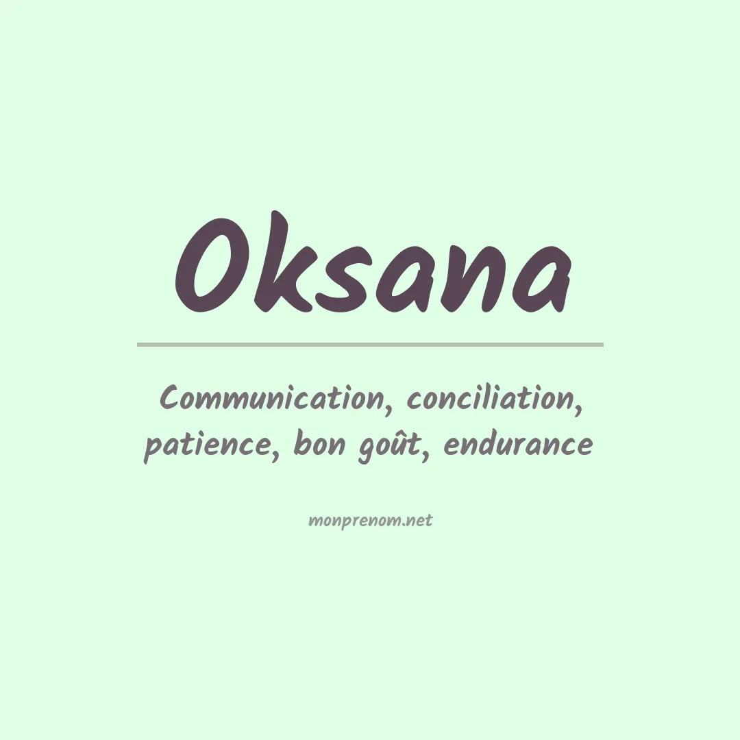 Prénom Oksana