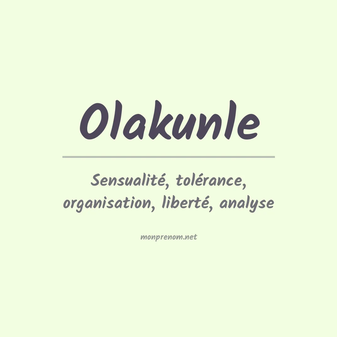 Signification du prénom Olakunle