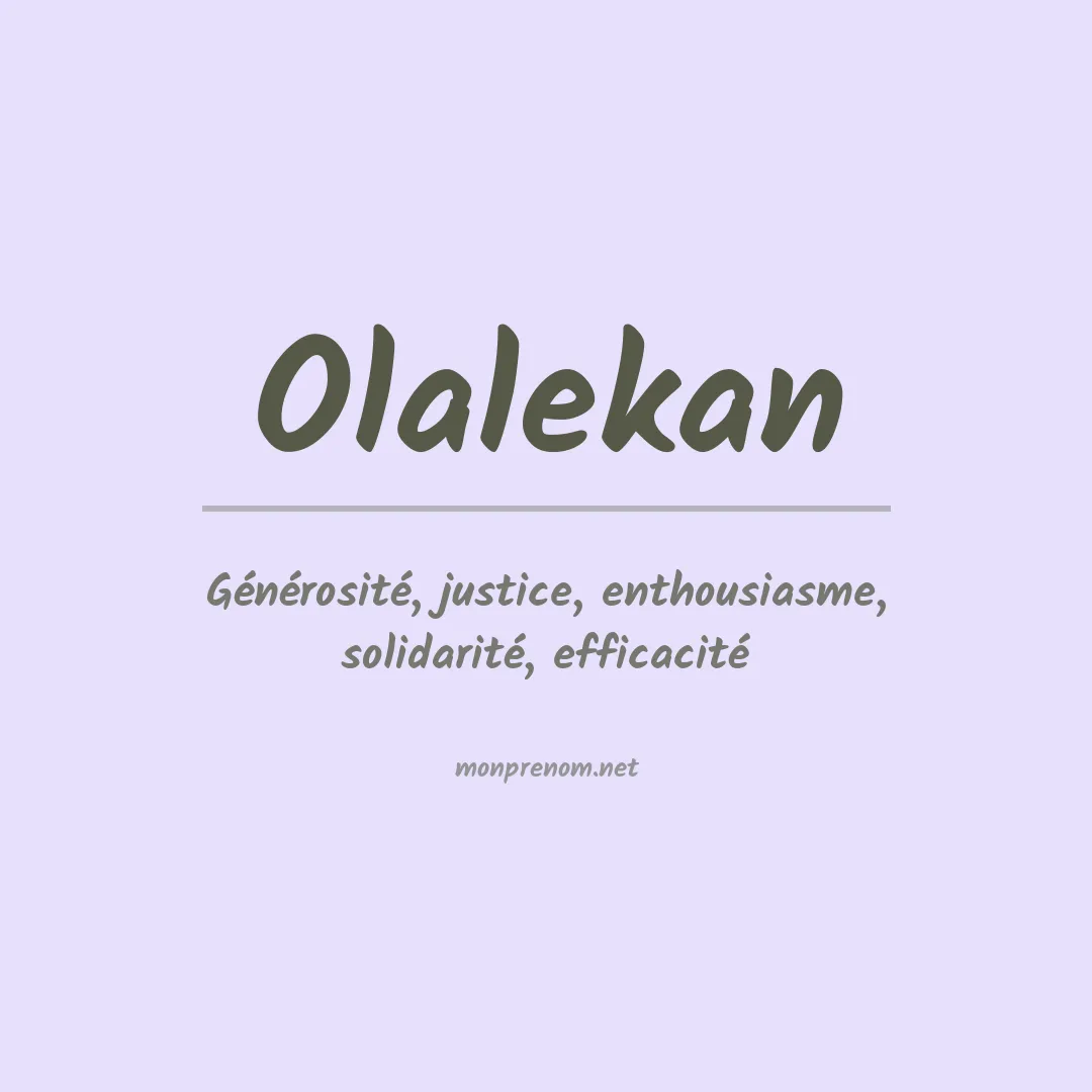 Signification du prénom Olalekan