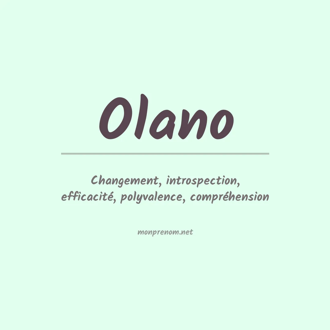 Prénom Olano