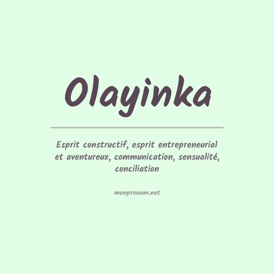 Signification du prénom Olayinka