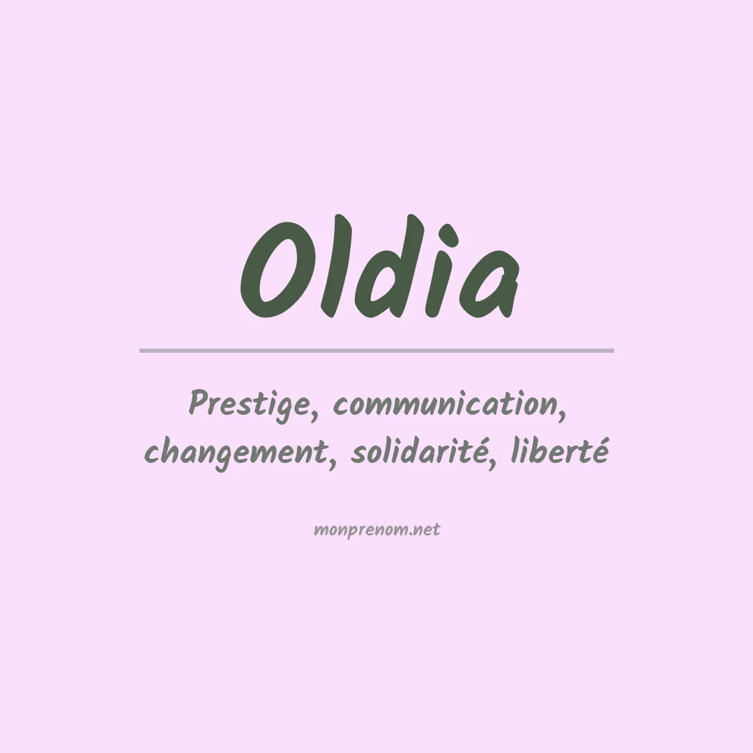 Signification du prénom Oldia