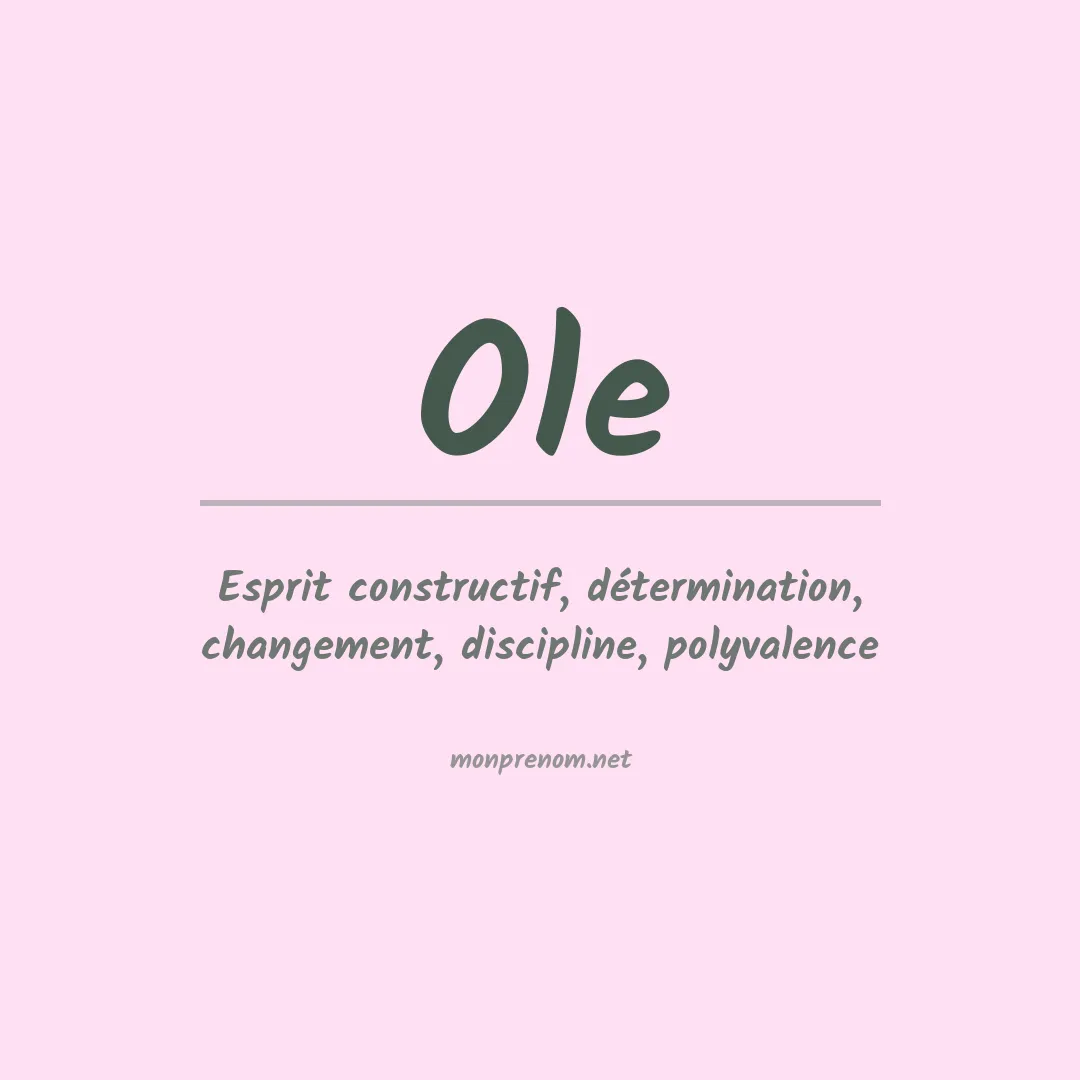 Signification du prénom Ole
