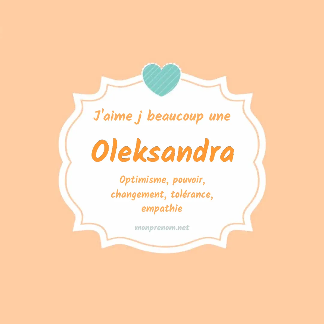 J'aime beaucoup Oleksandra