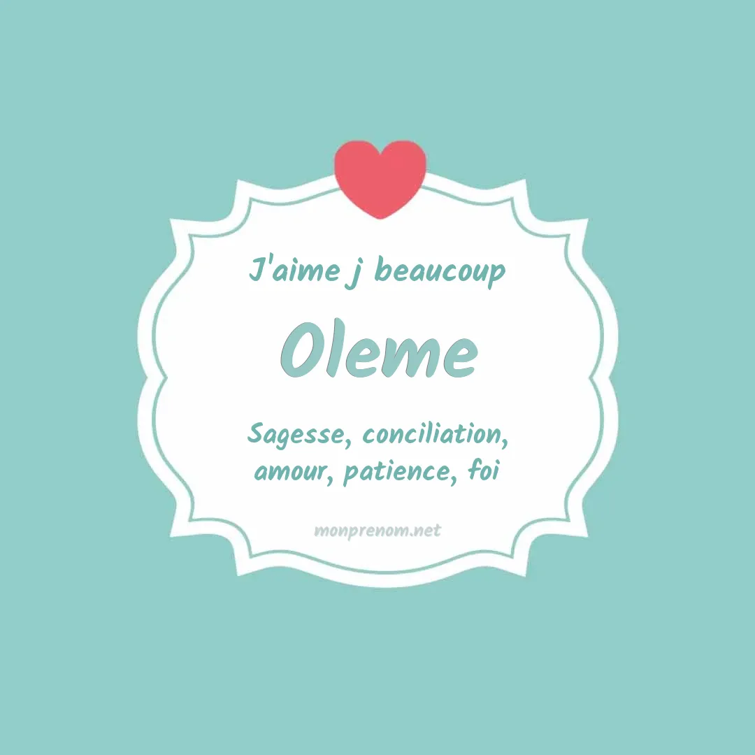 J'aime beaucoup Oleme