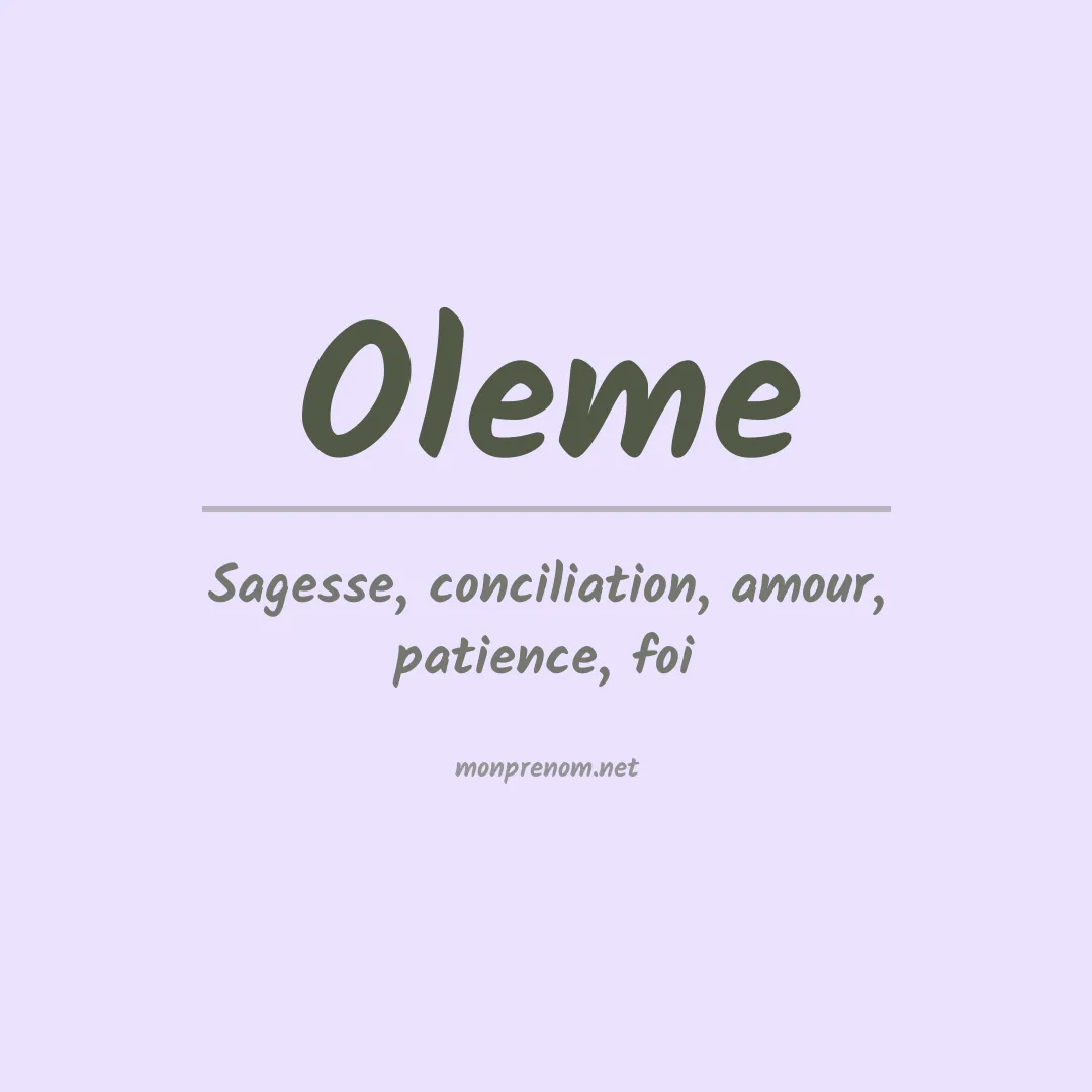 Signification du prénom Oleme
