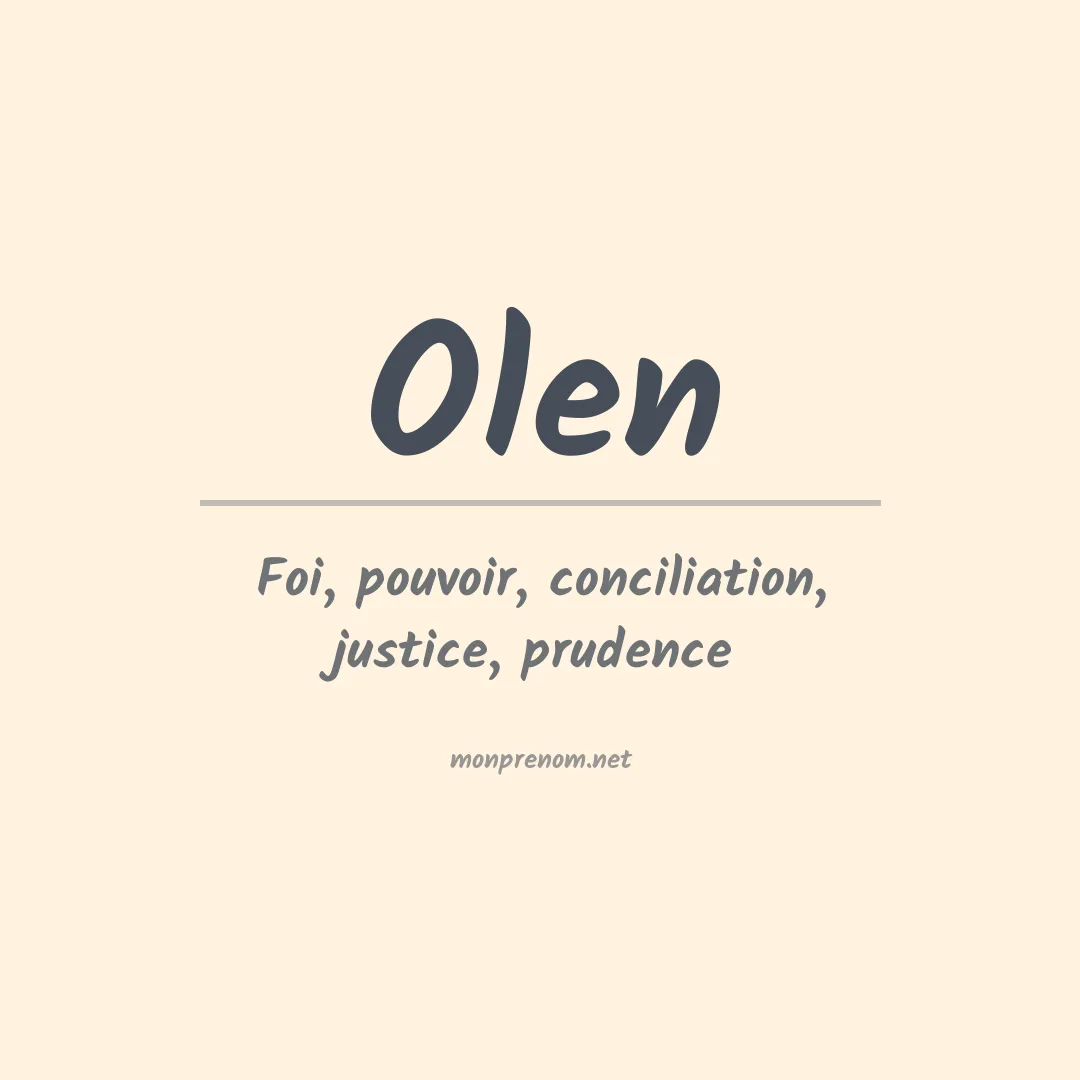 Prénom Olen