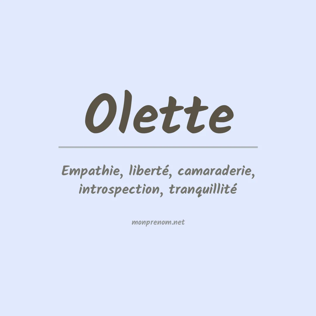 Signification du prénom Olette