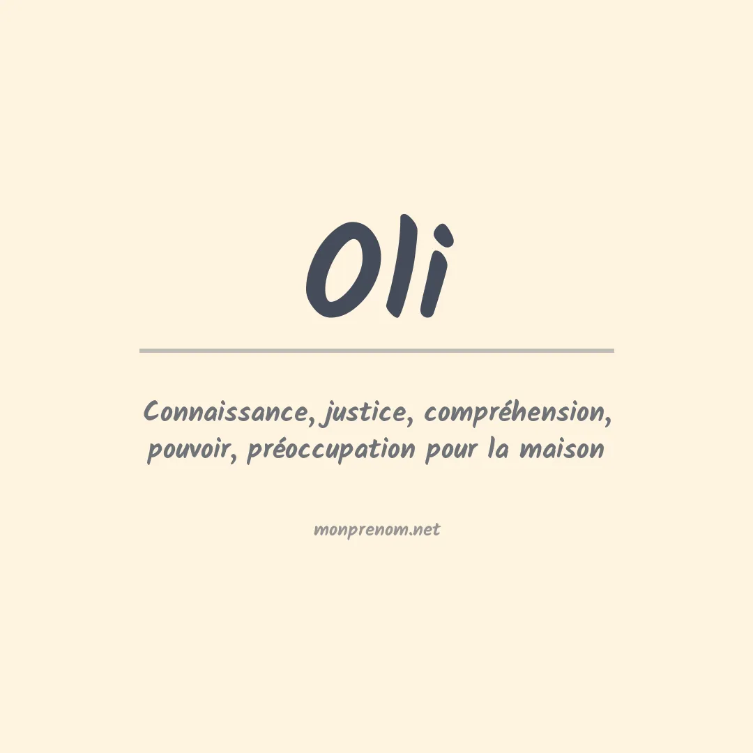 Prénom Oli
