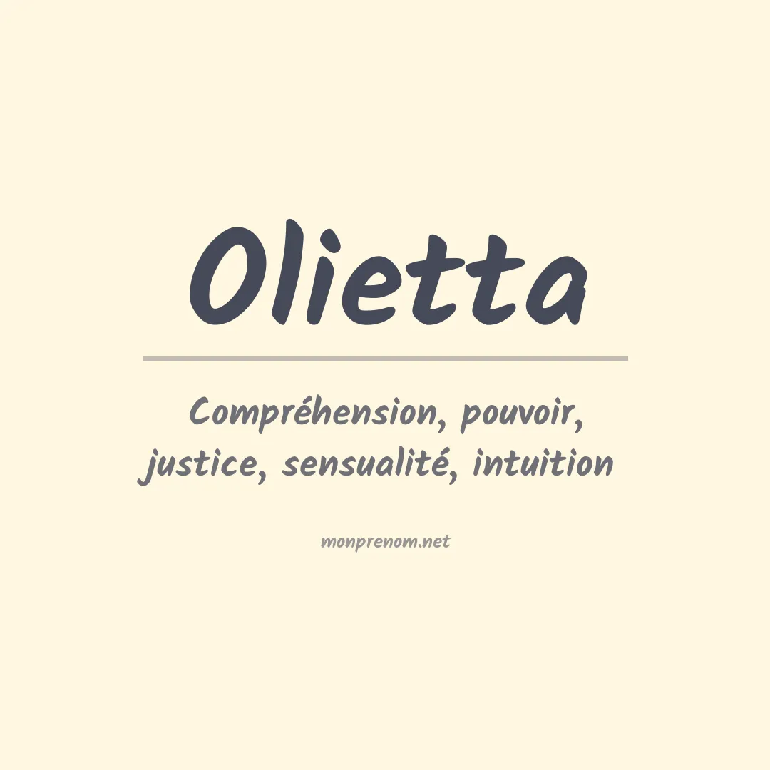 Signification du prénom Olietta
