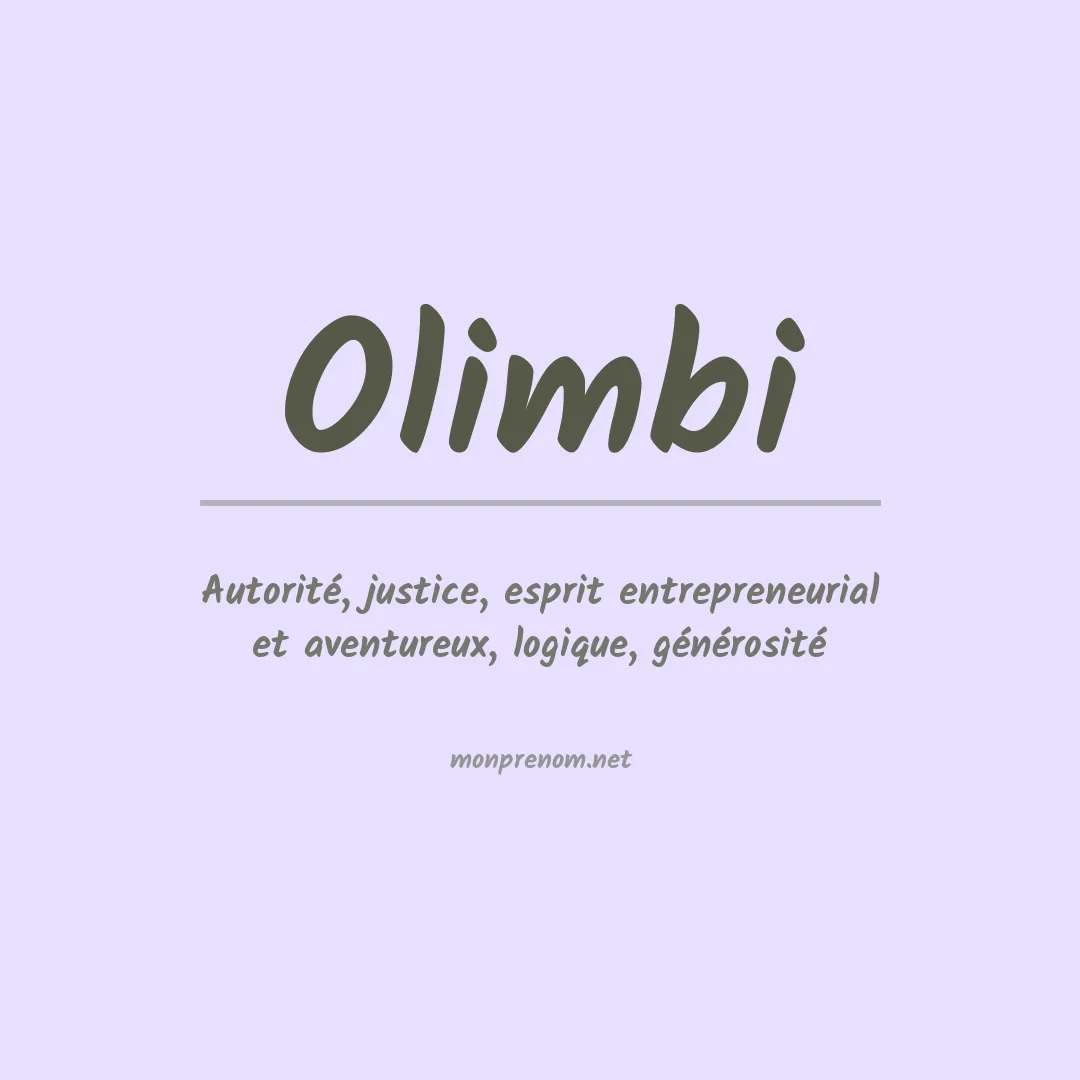 Signification du prénom Olimbi
